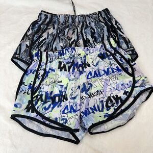 NWT 2 Calvin Klein Women's Comfortable Fashion Print Running‎ Shorts Size XS